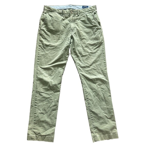 Polo Ralph Lauren Pants Men 34x32 Green Straight Fit Stretch Cotton Twill Chino - Picture 2 of 14